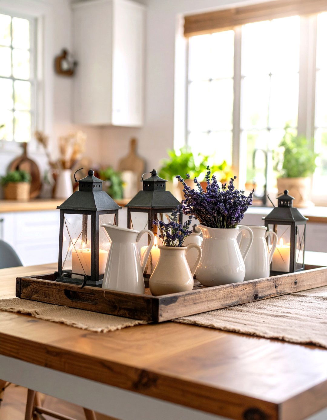 Rustic Farmhouse Kitchen Table Centerpiece - 30 kitchen table decor ideas