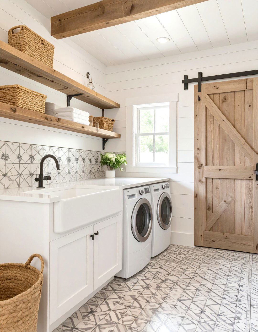 Rustic Farmhouse Laundry Room - 30 interior design rendering ideas