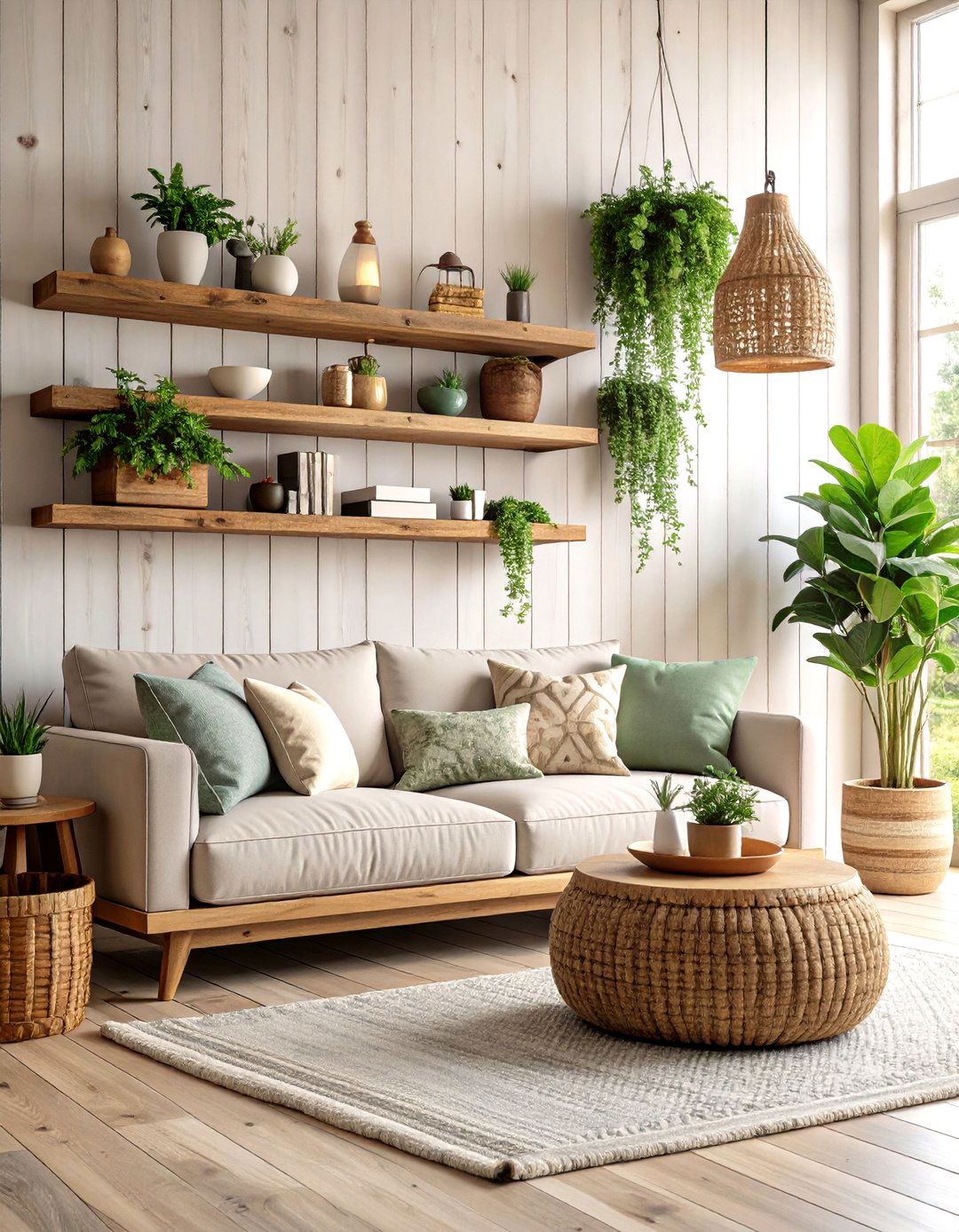 Rustic Farmhouse Living Room Shelving - 30 living room shelf ideas