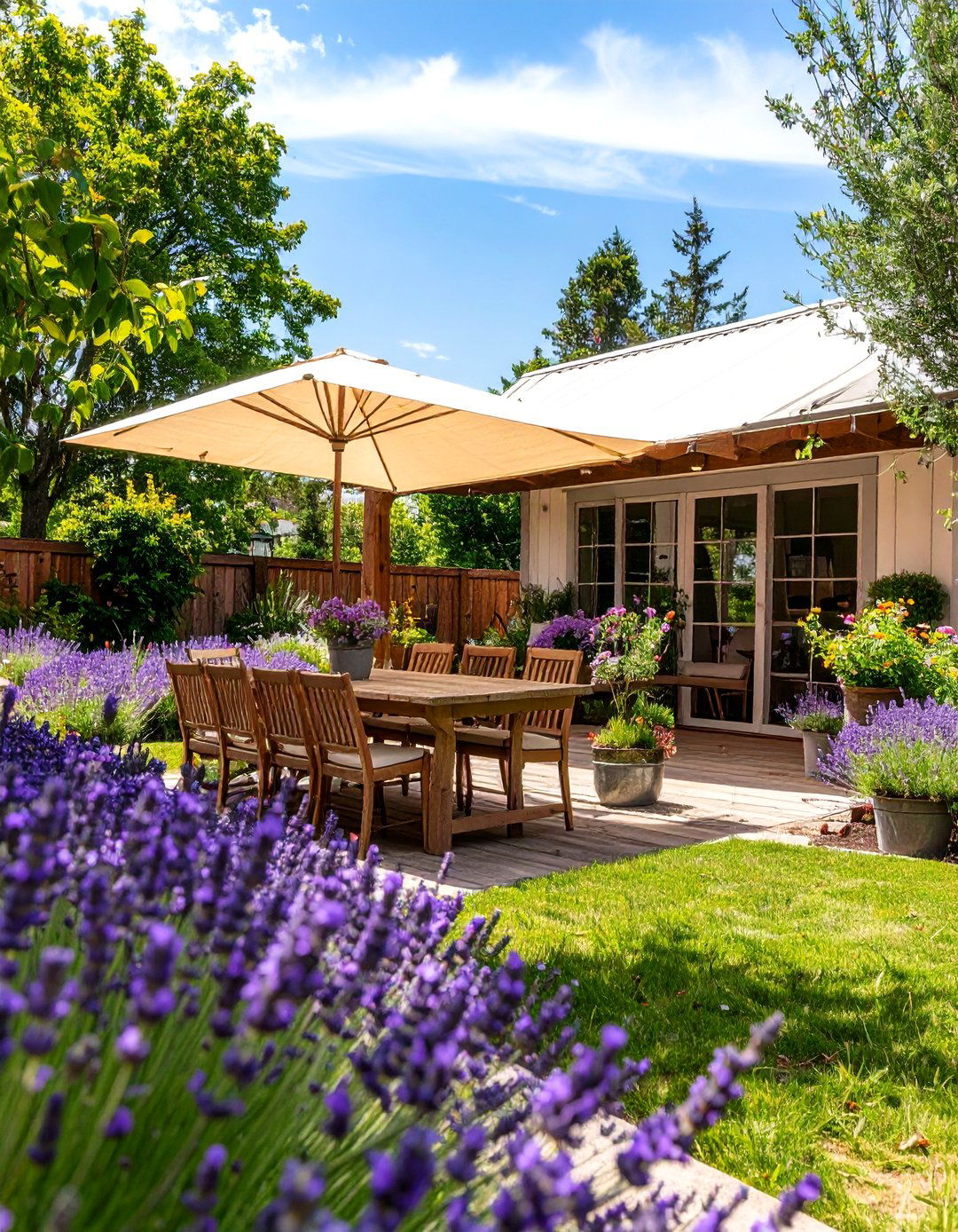 Rustic Farmhouse Pergola with Canvas Awning - 30 backyard awning ideas