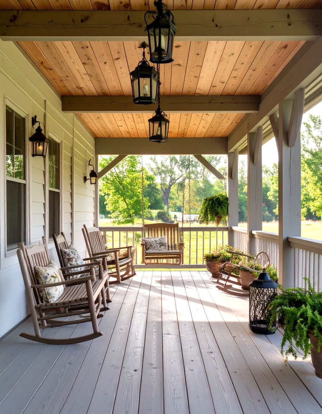 Rustic Farmhouse Porch Retreat - 30 covered back porch ideas