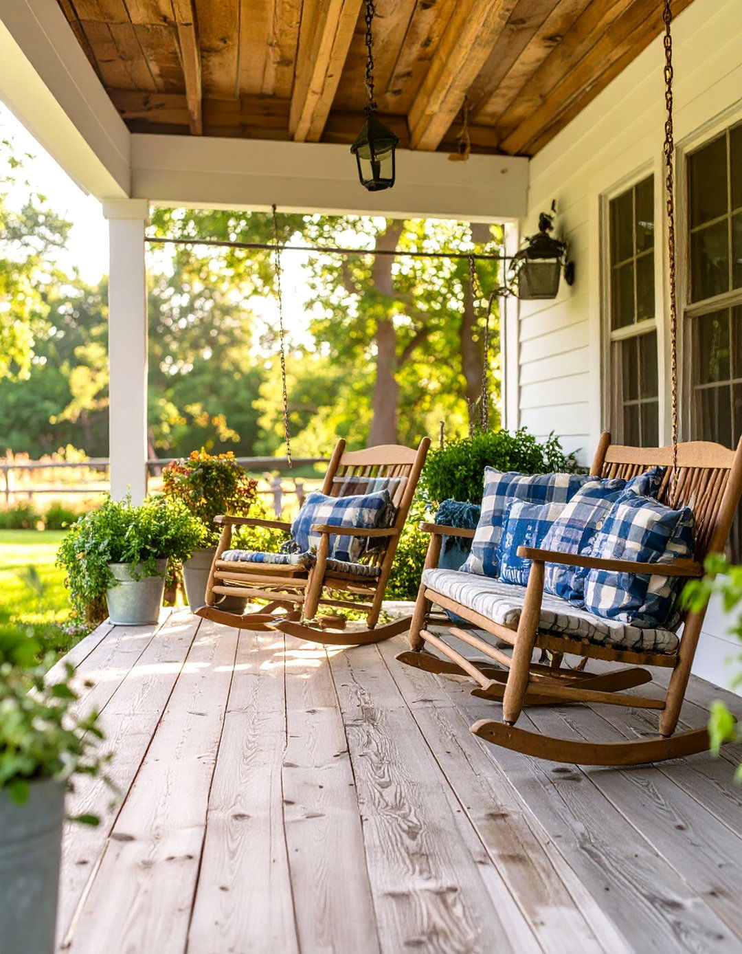 Rustic Farmhouse Porch Retreat - 30 backyard porch ideas