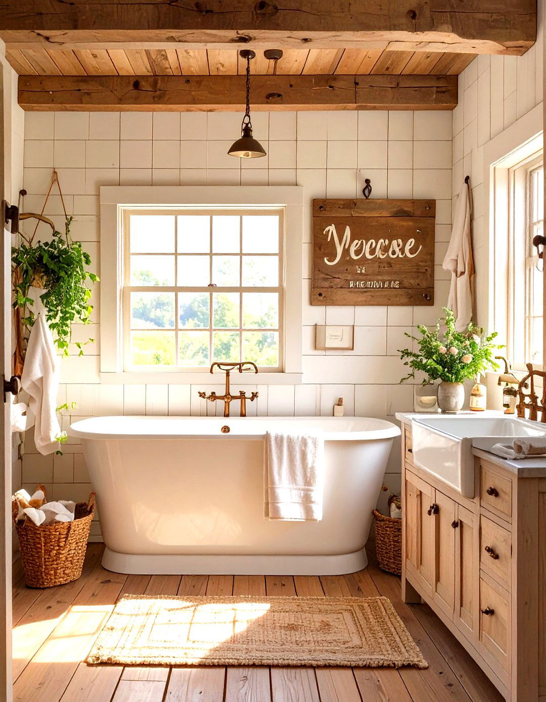 Rustic Farmhouse Sign Bathroom Art - 30 bathroom art ideas