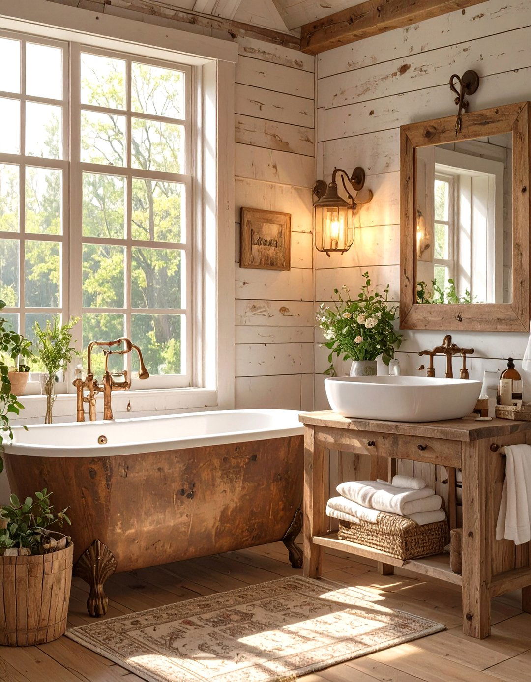 Rustic Farmhouse Signage - 30 bathroom wall art ideas