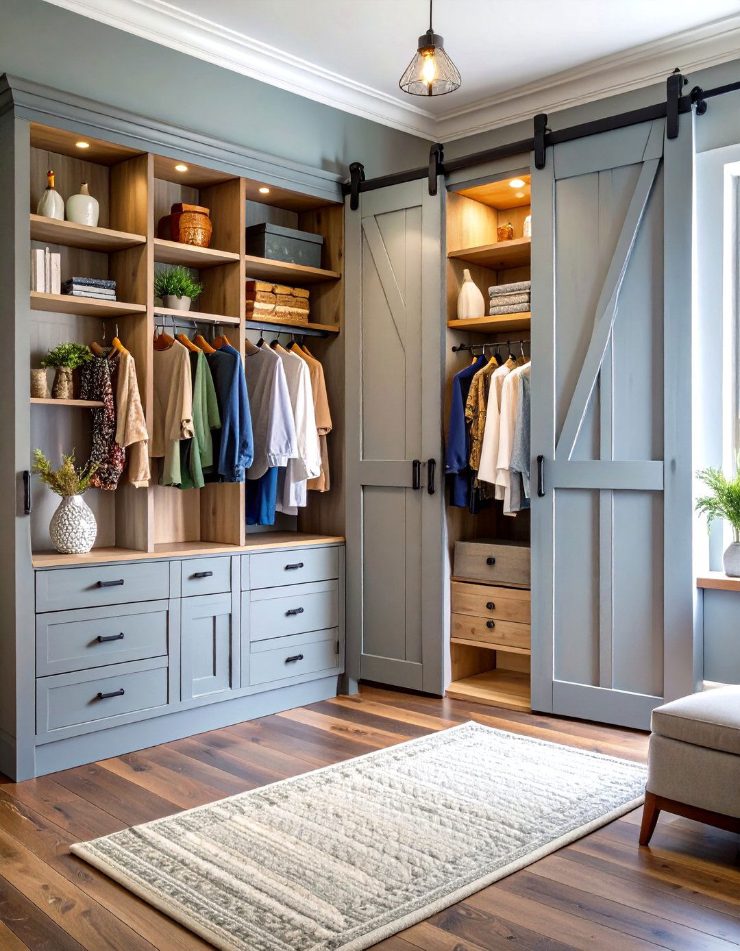 Rustic Farmhouse Sliding Barn Door Closet - 30 diy closet ideas