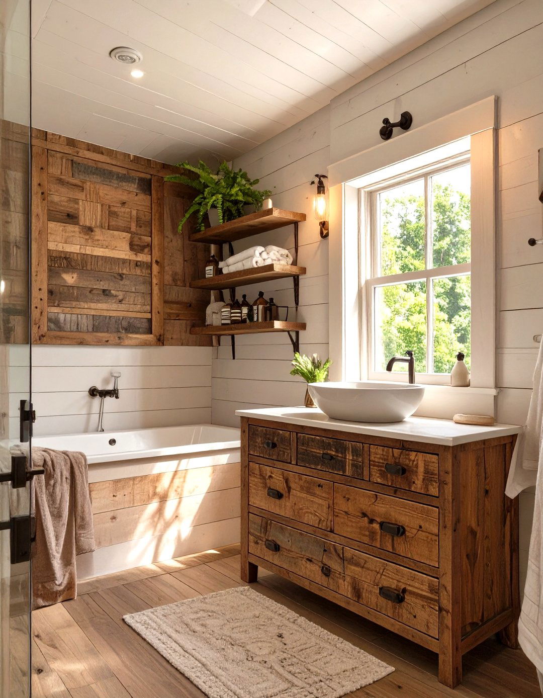 Rustic Farmhouse Small Bathroom Charm - 30 cheap bathroom ideas for small bathrooms