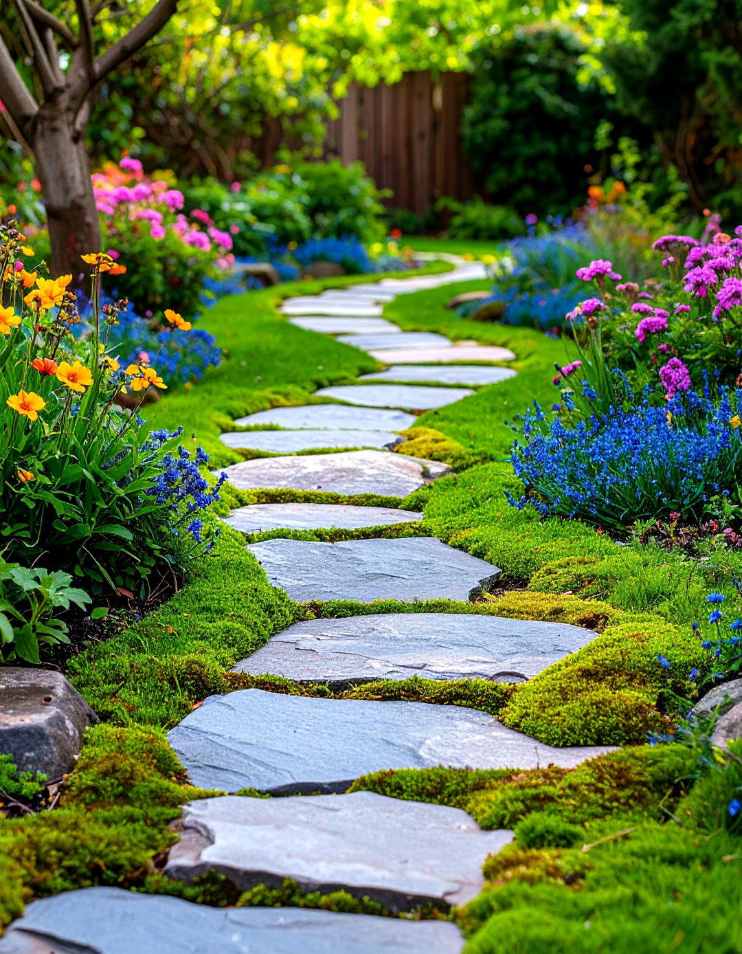 Rustic Flagstone Pathway - 30 backyard floor ideas