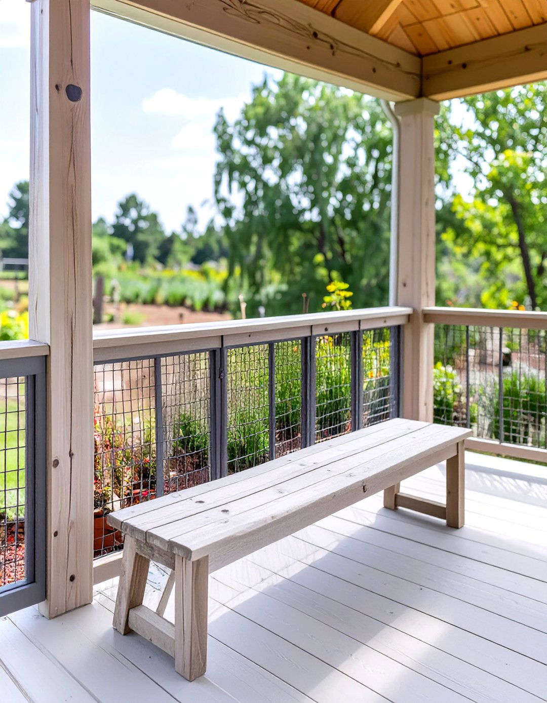 Rustic Hog Wire Panel Porch Railing - 30 cheap porch railing ideas