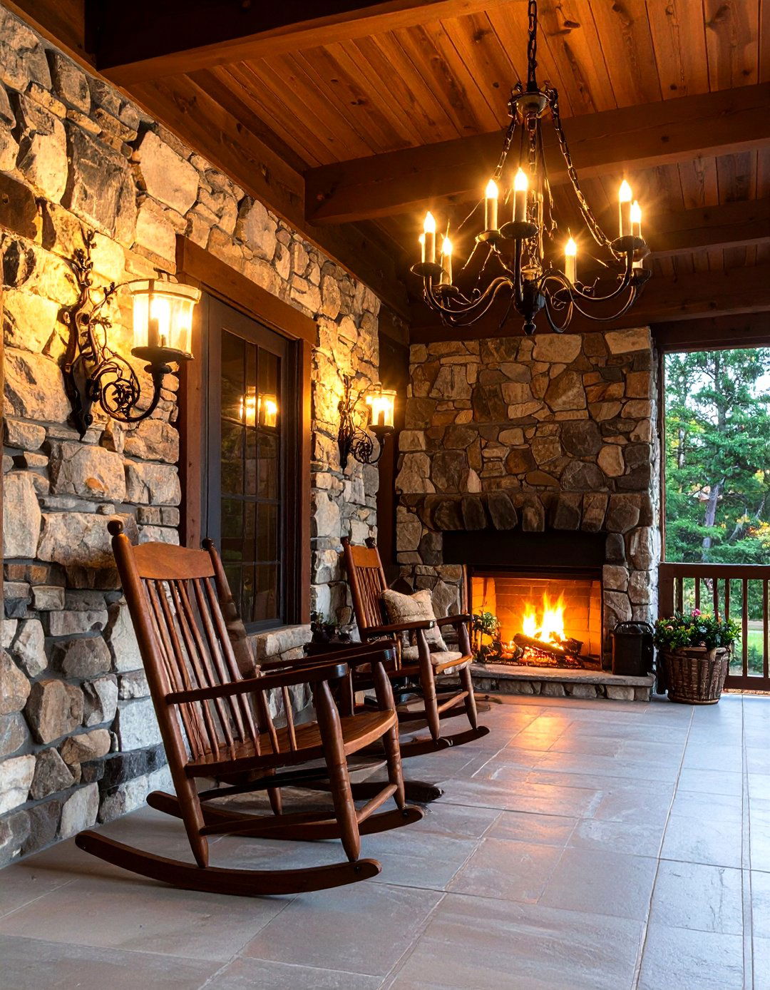 Rustic Lodge Porch Lighting - 30 front porch lighting ideas