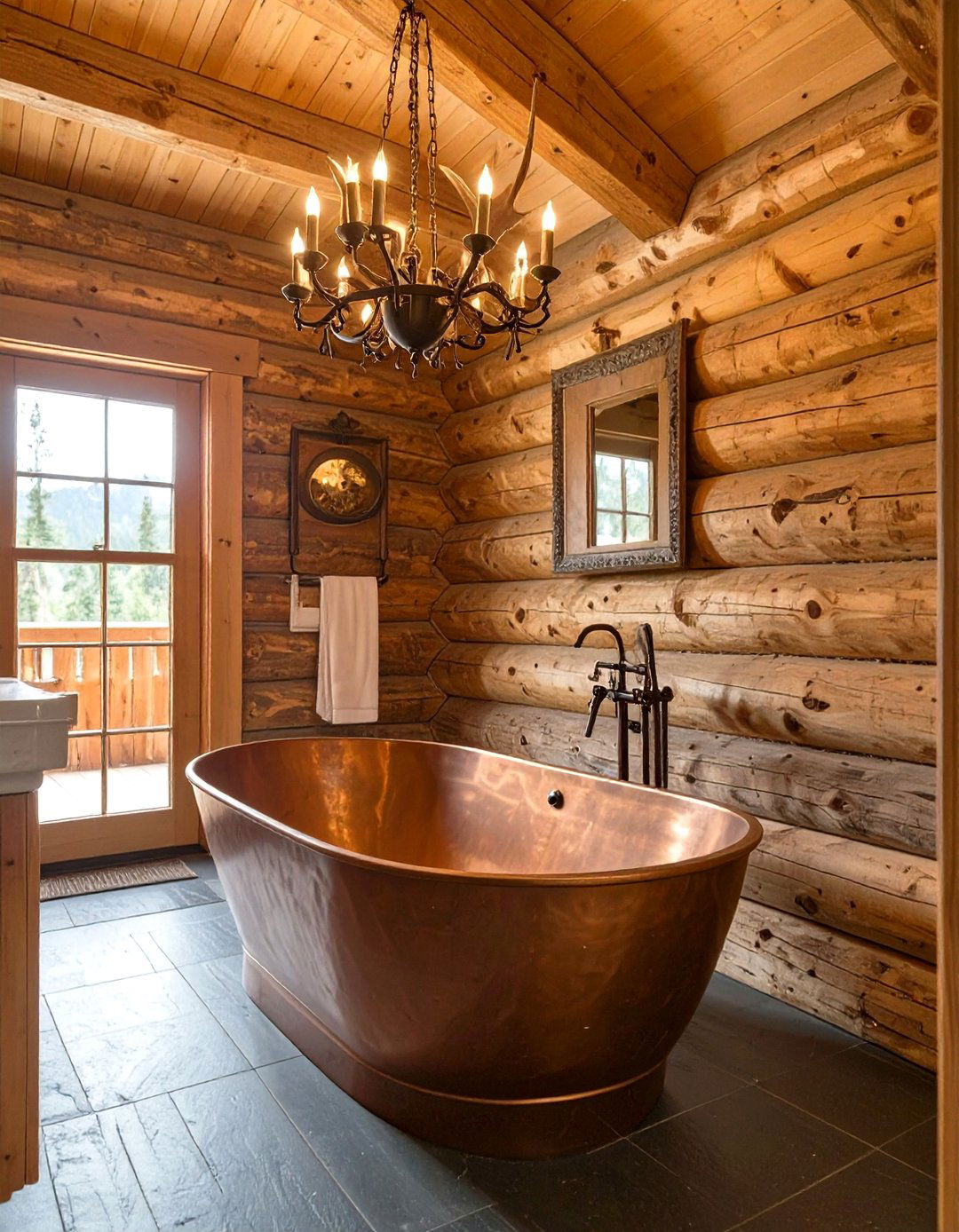 Rustic Log Cabin Bathroom Tub - 30 bathroom tub ideas