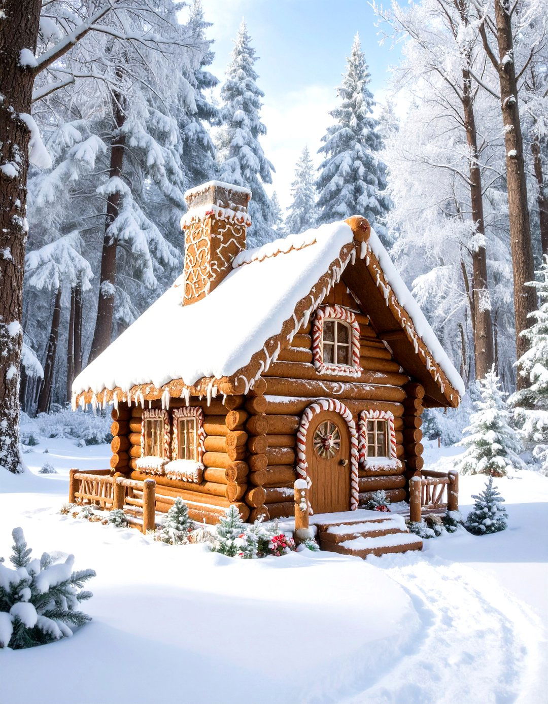 Rustic Log Cabin Gingerbread House - 30 gingerbread house design ideas