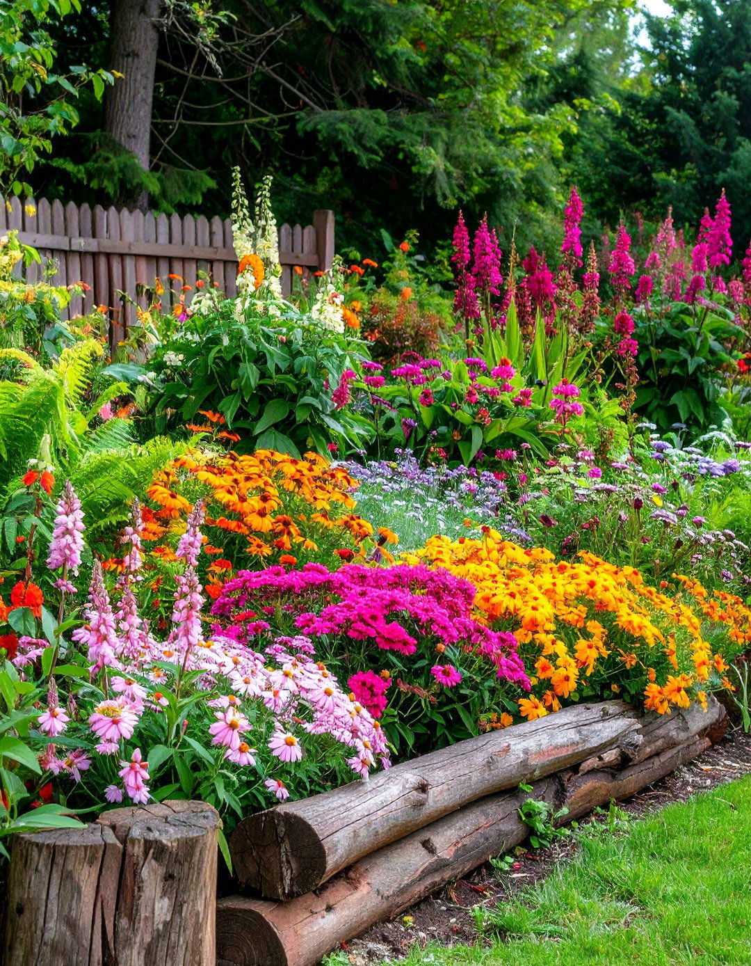 Rustic Log Garden Bed - 30 garden bed design ideas