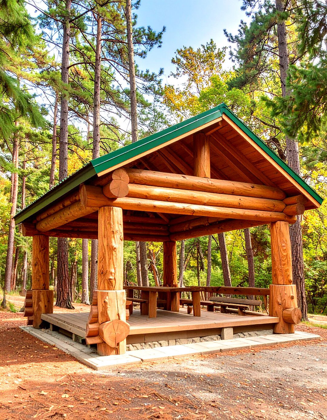 Rustic Log Pavilion - 30 outdoor pavilion ideas