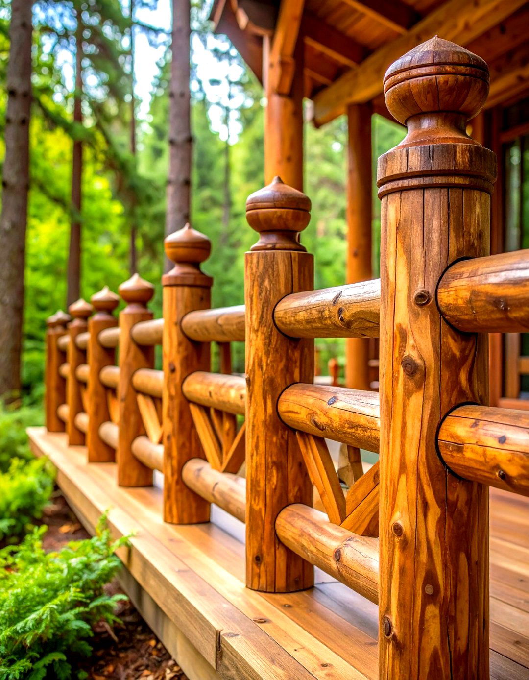 Rustic Log Porch Railing - 30 porch railing designs