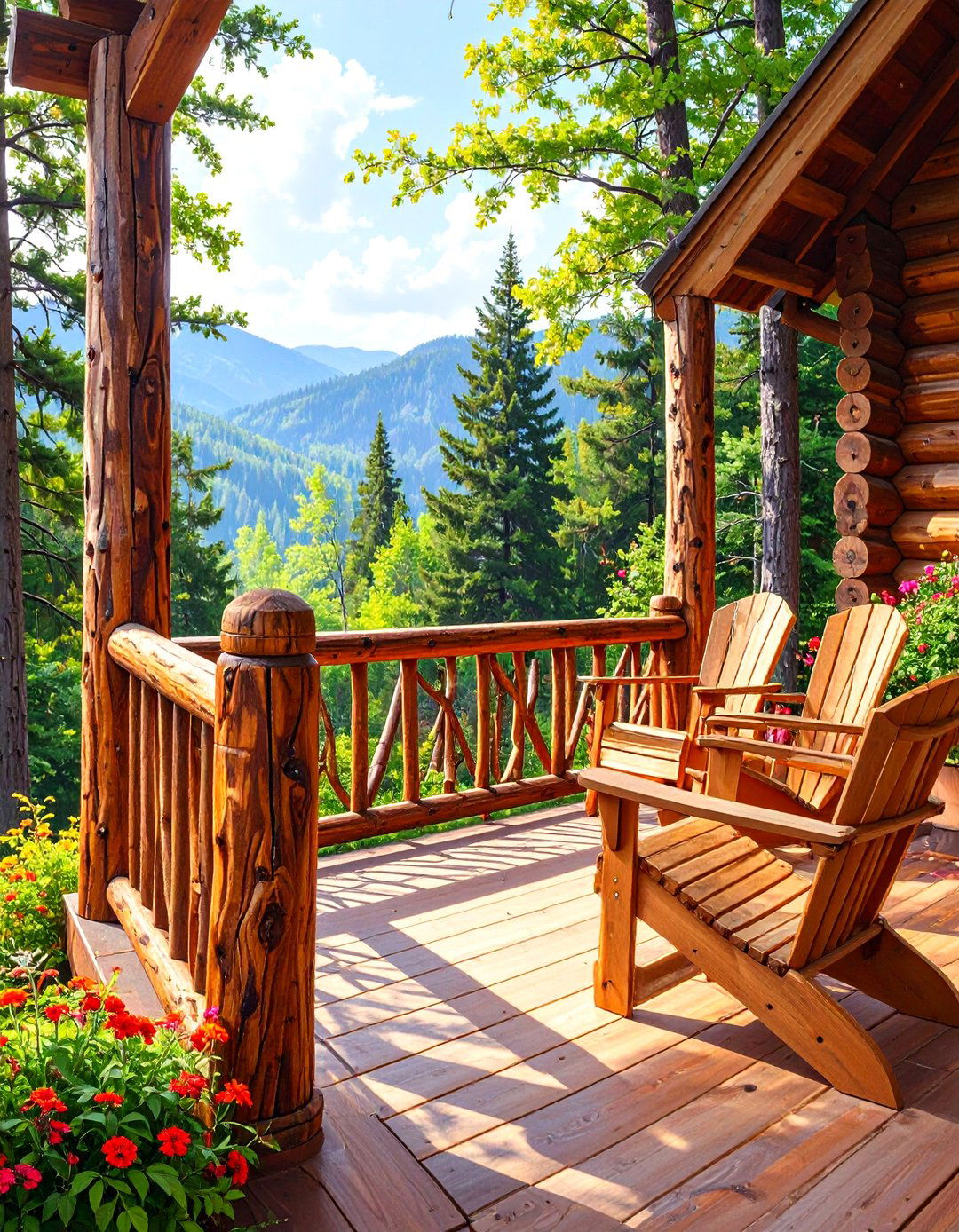 Rustic Log and Twig Deck Handrail - 30 deck handrail ideas