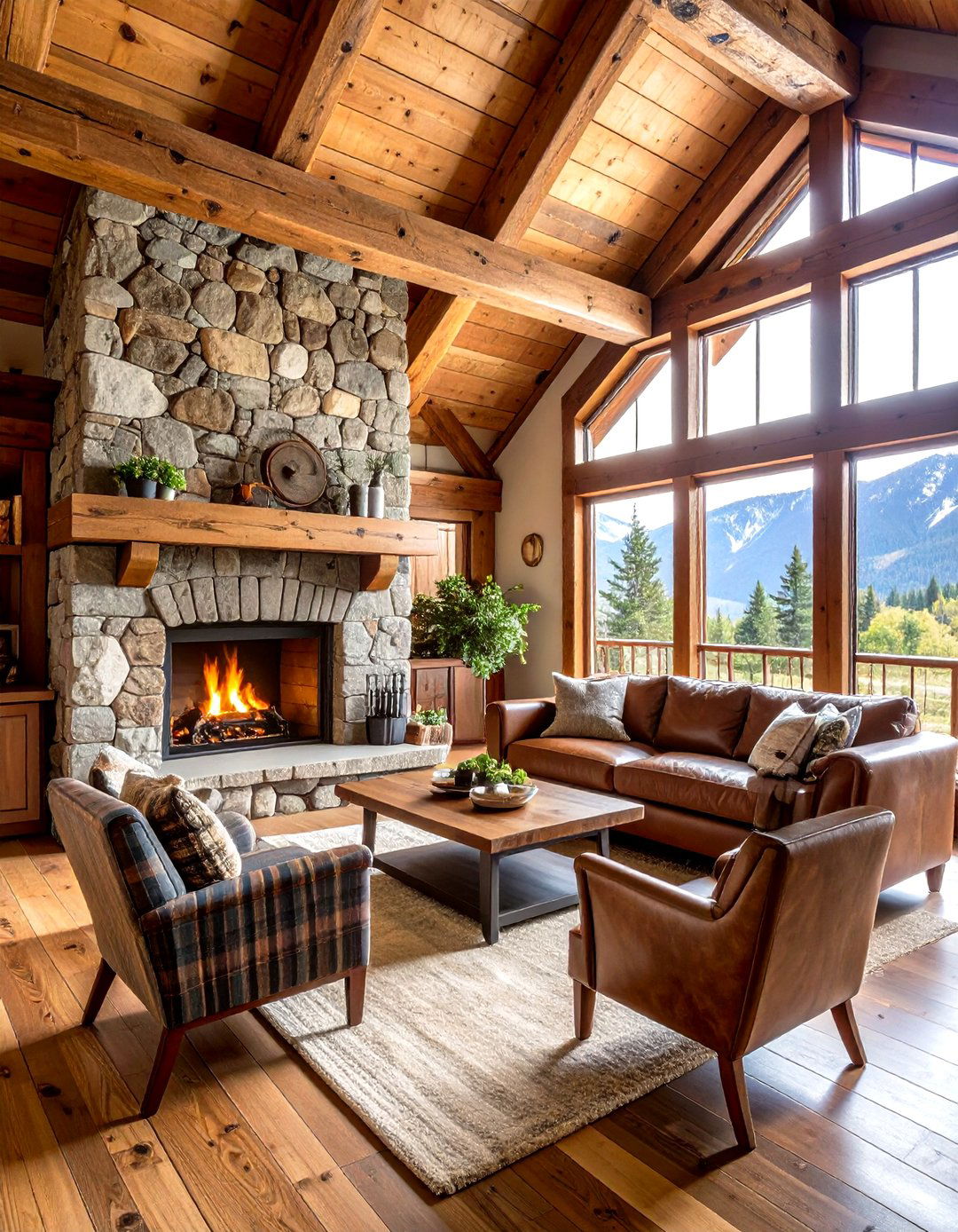 Rustic Mountain Lodge Living Room - 30 elegant living room ideas