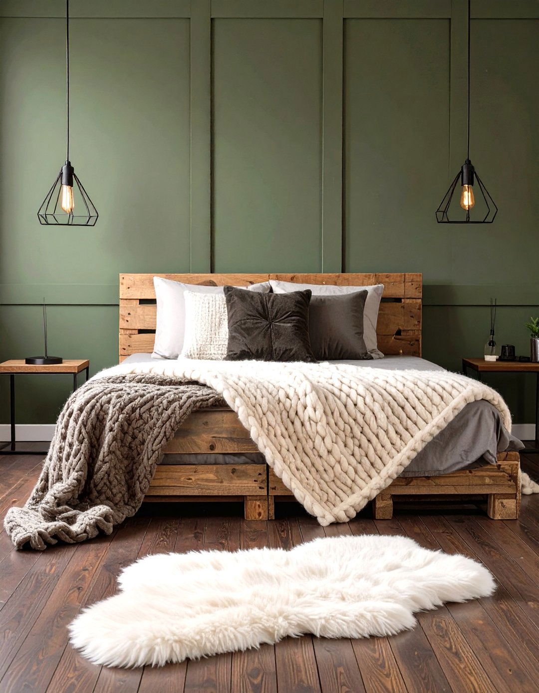 Rustic Olive Green Bedroom Retreat - 30 olive green bedroom ideas
