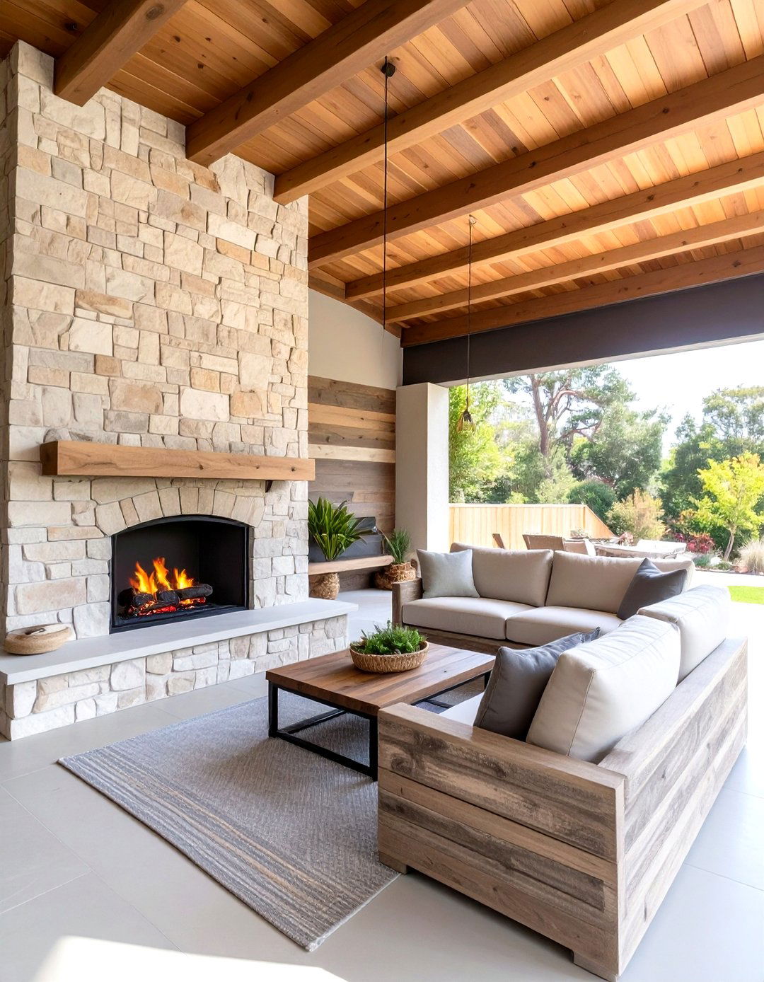 Rustic Outdoor Living Room - 30 enclosing under a deck ideas