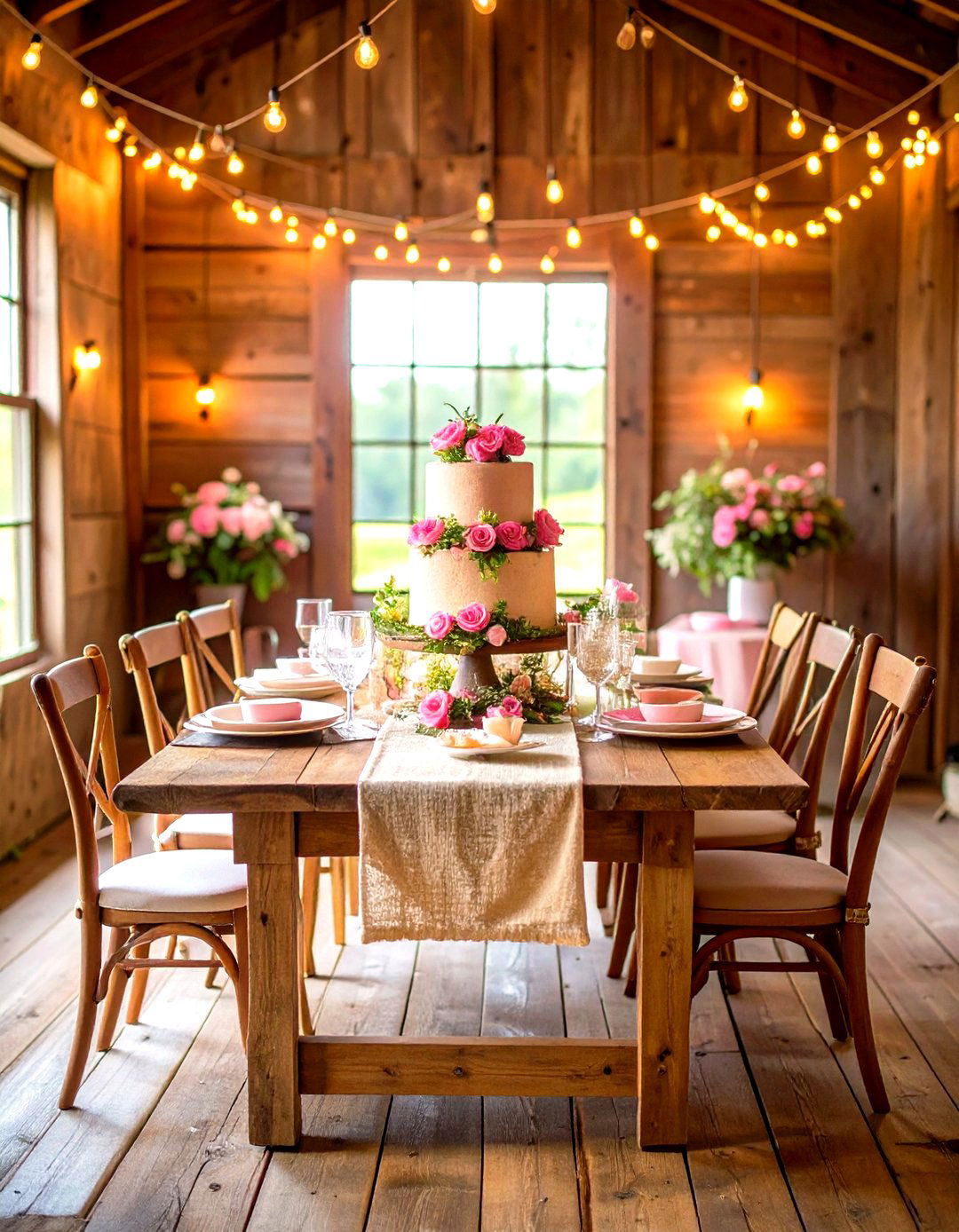 Rustic Pink and Burlap Idea - 30 pink baby shower ideas