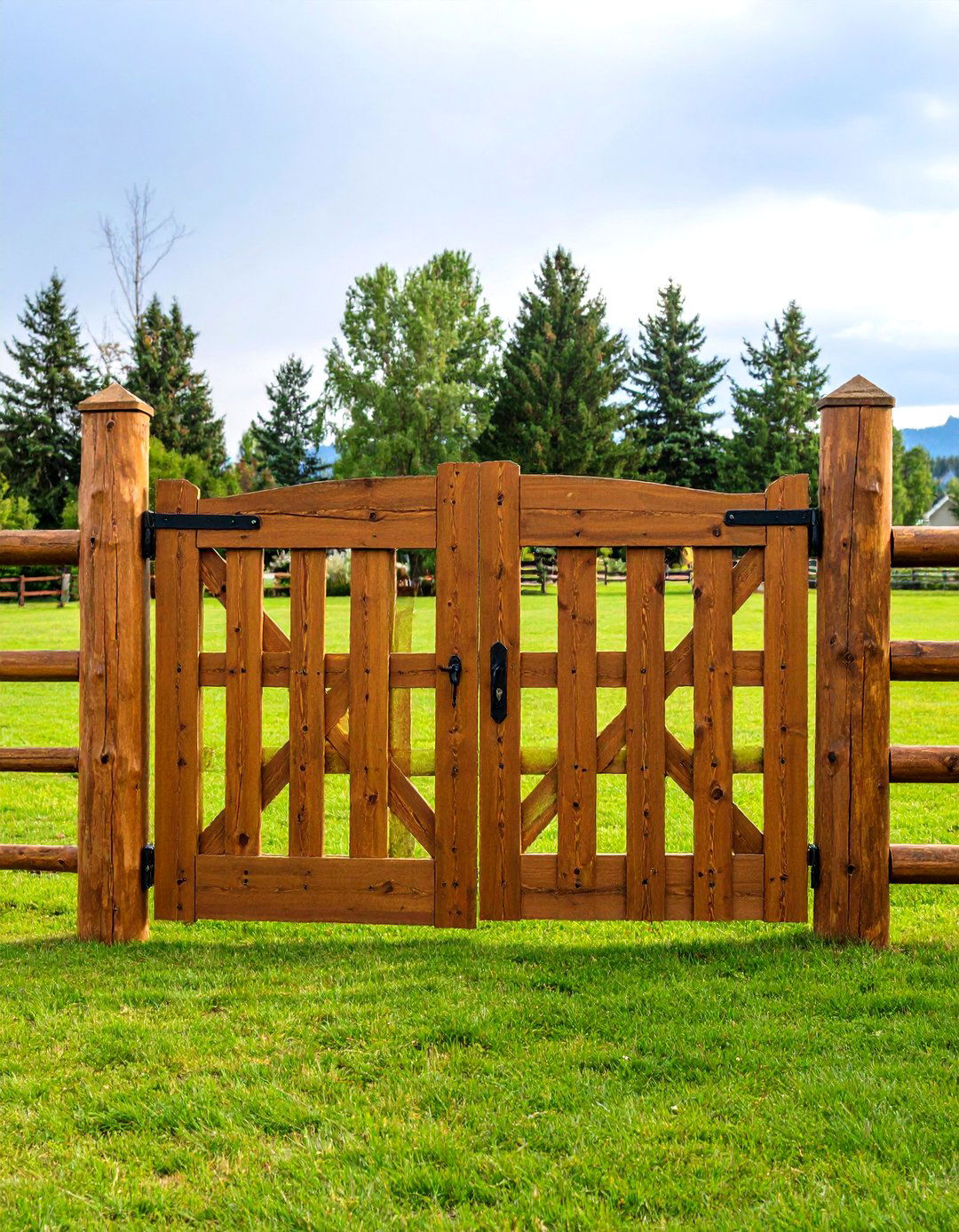 Rustic Ranch Style Split Rail Gate - 30 backyard gate ideas