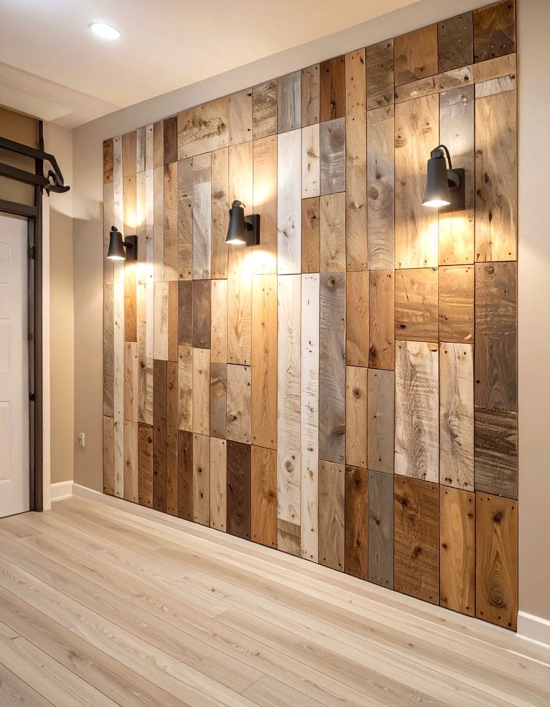 Rustic Reclaimed Wood Accent Wall - 30 interior garage wall ideas