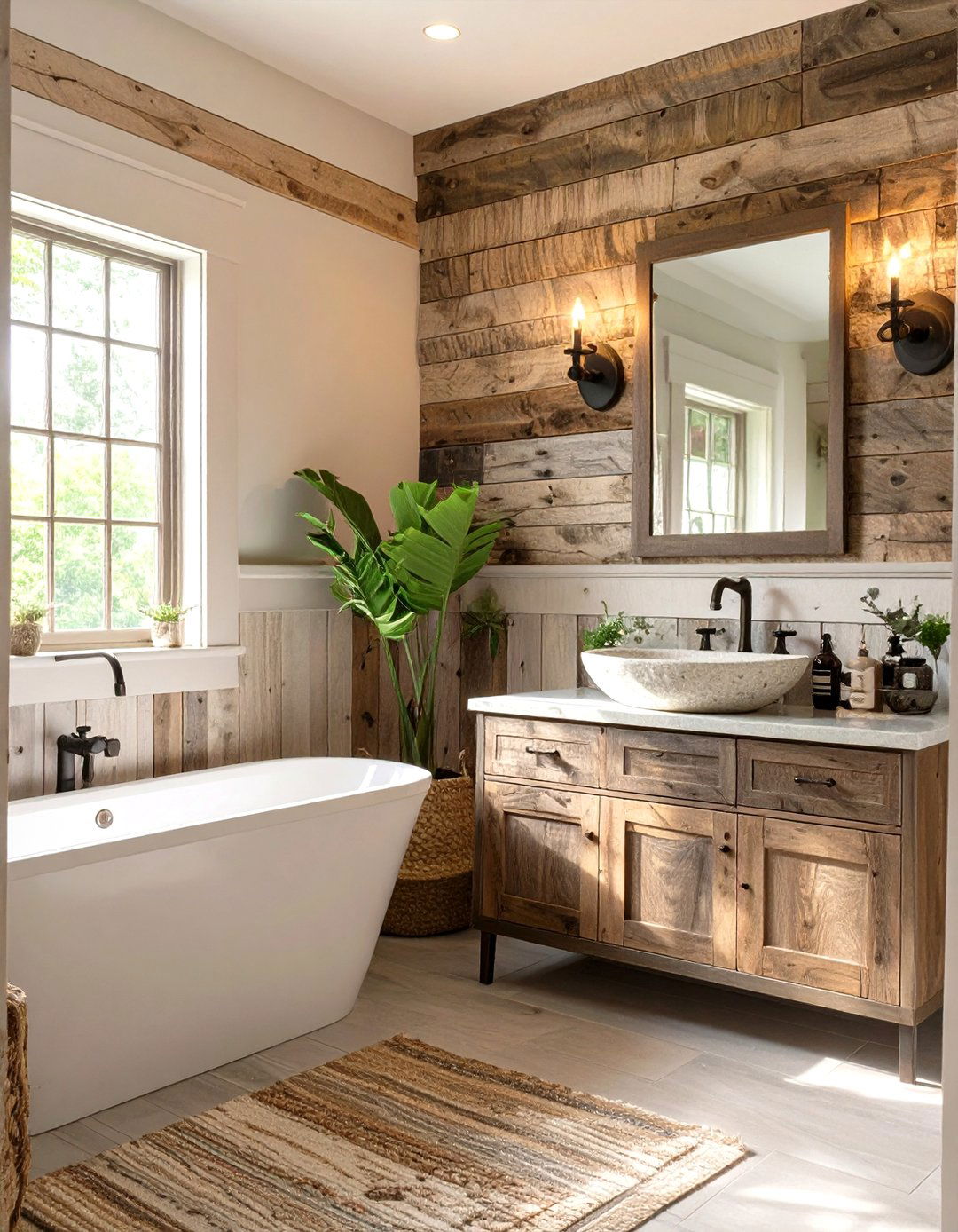 Rustic Reclaimed Wood Bathroom Wainscoting - 30 bathroom wainscoting ideas