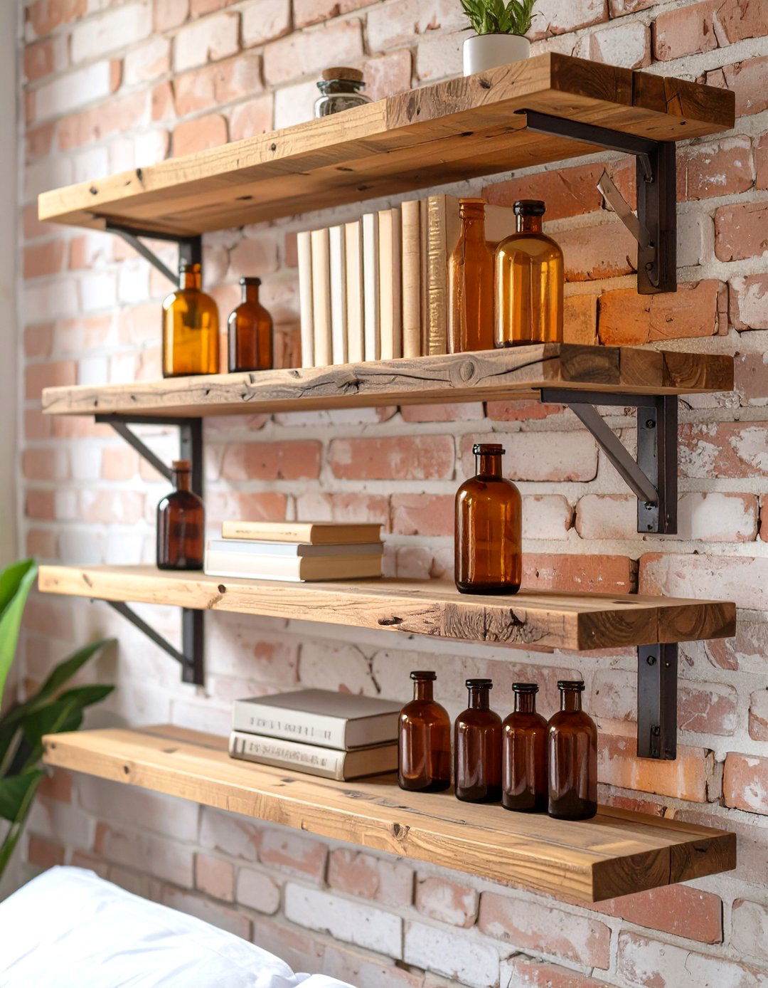 Rustic Reclaimed Wood Bedroom Shelves - 30 bedroom shelf ideas
