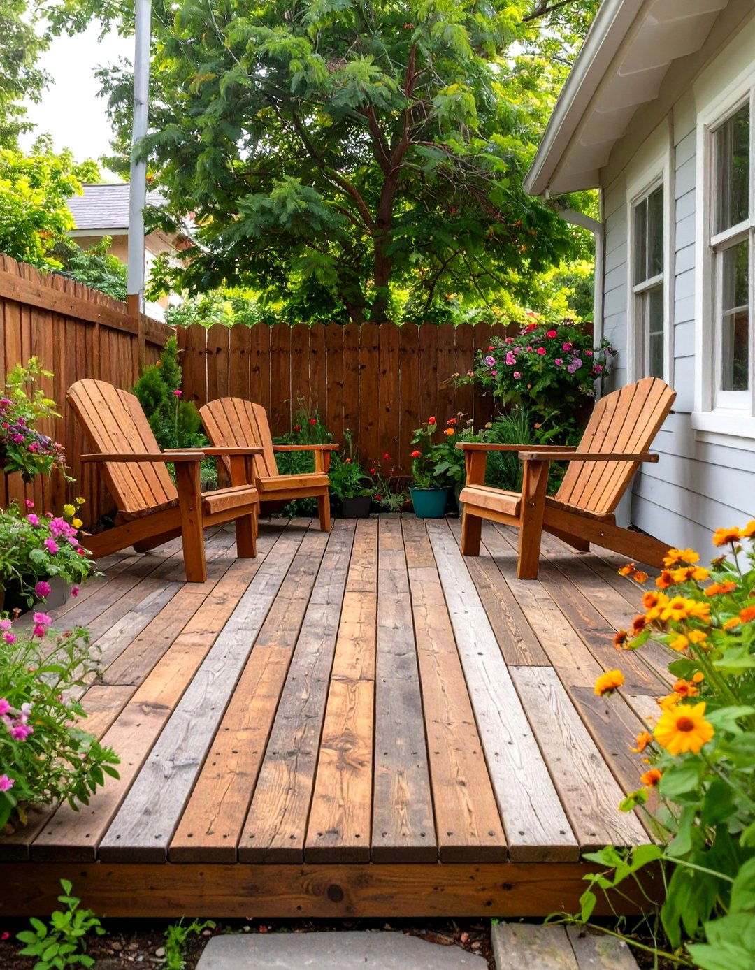 Rustic Reclaimed Wood Deck - 30 small backyard deck ideas
