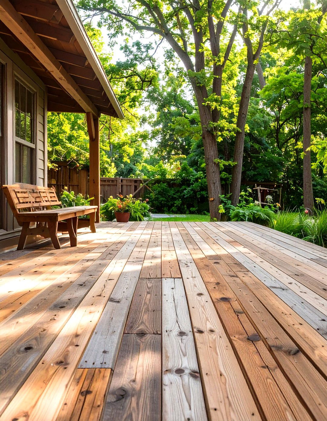 Rustic Reclaimed Wood Deck - 30 wooden deck ideas