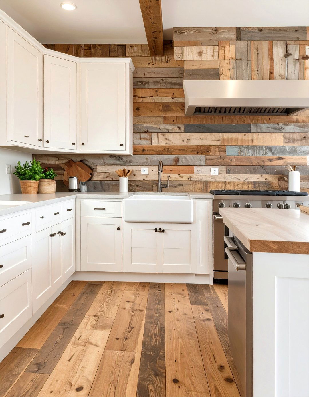 Rustic Reclaimed Wood Kitchen Backsplash - 30 backsplash ideas for white kitchen