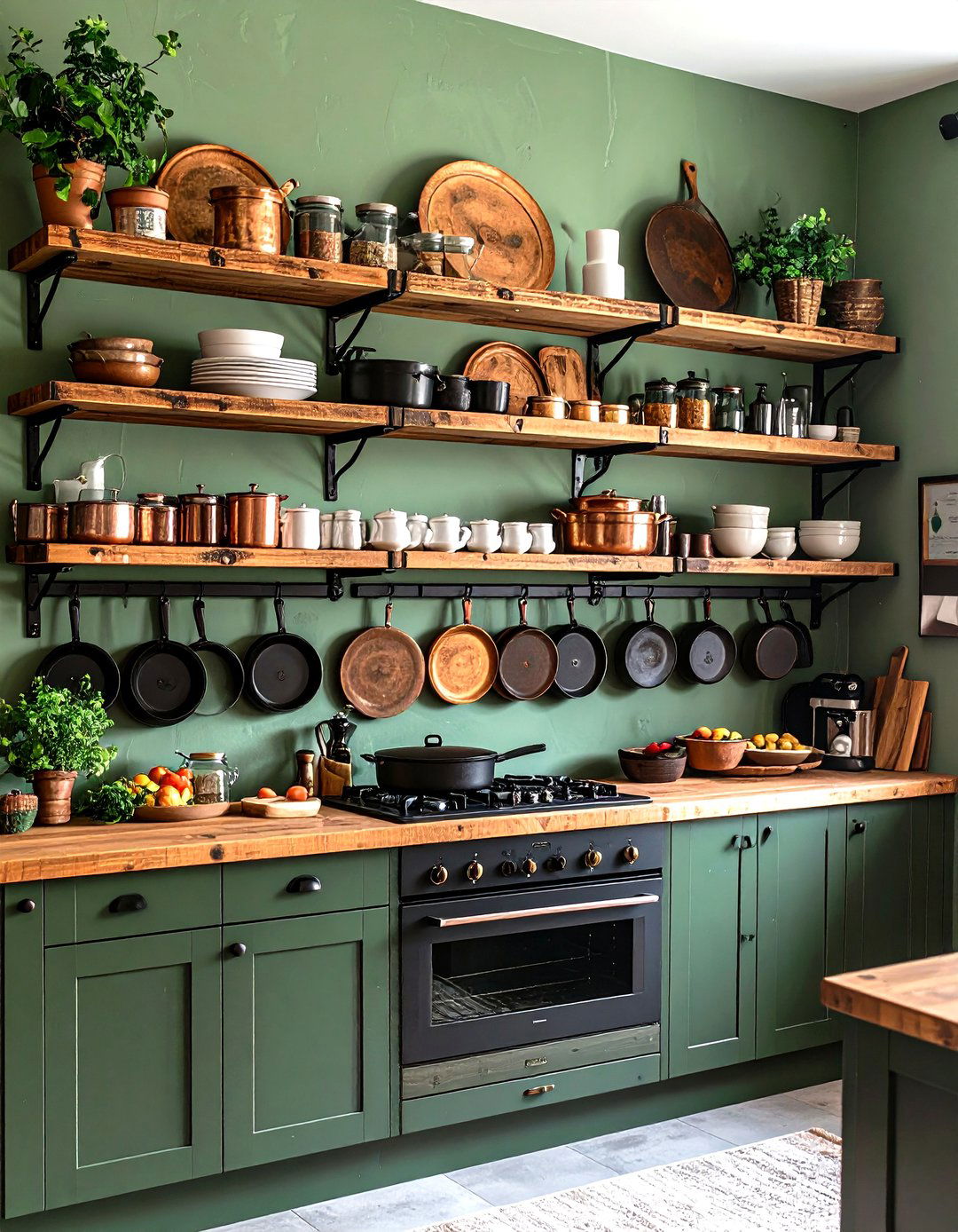 Rustic Reclaimed Wood Kitchen Shelves - 30 kitchen shelving ideas