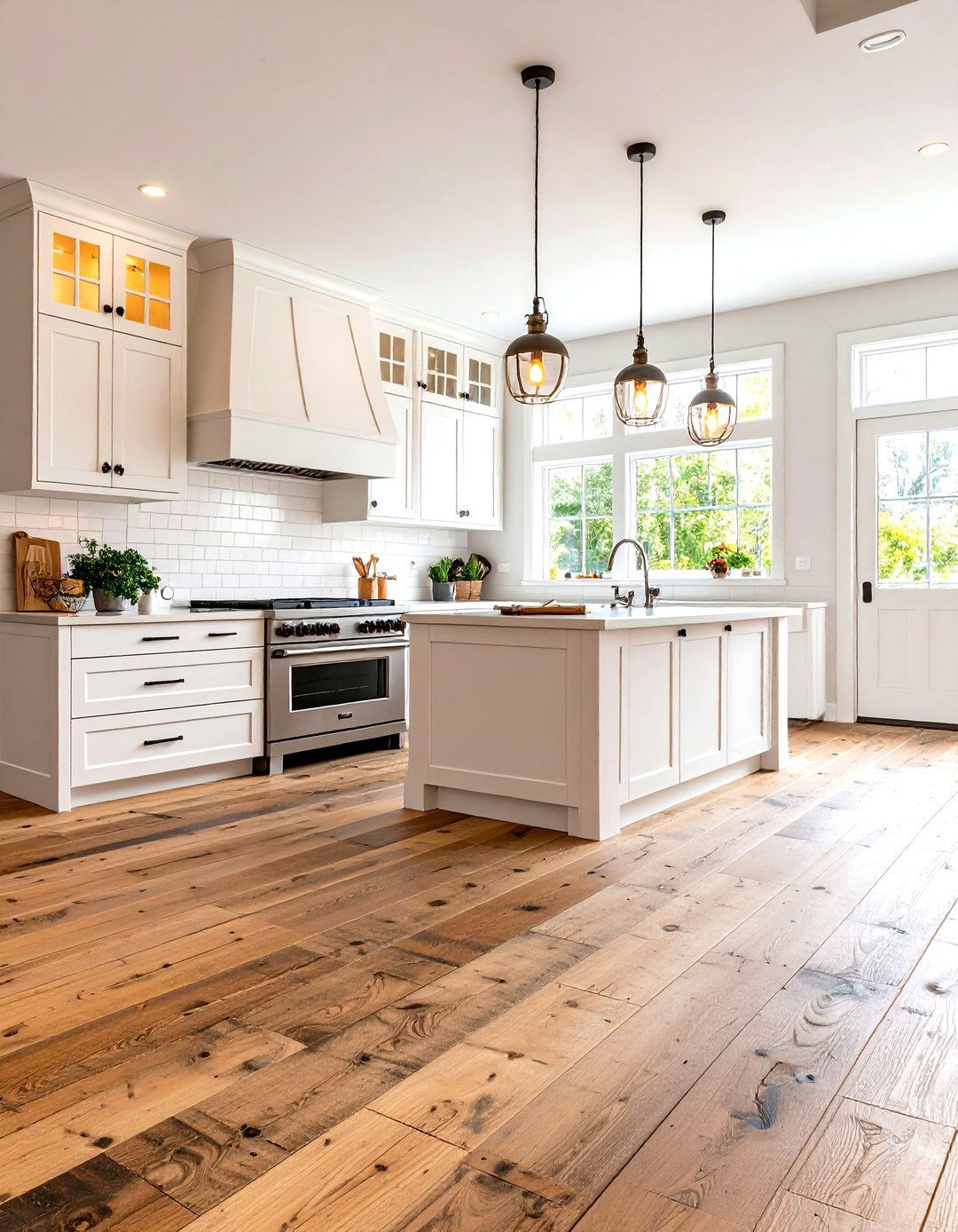Rustic Reclaimed Wood Look Tiles - 30 kitchen floor tile ideas