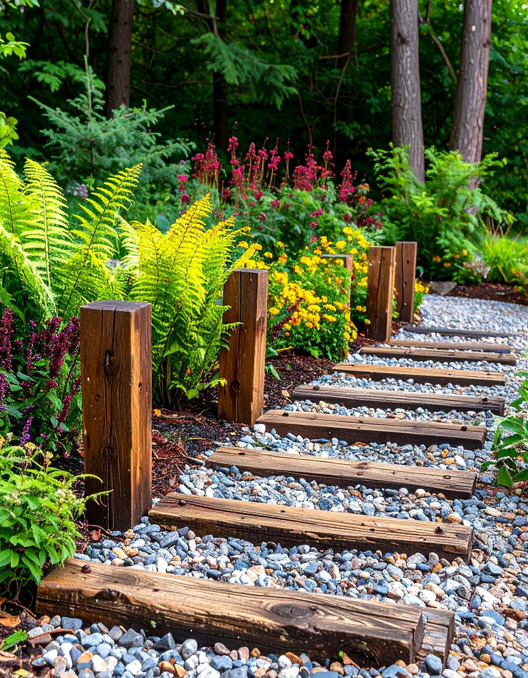 Rustic Reclaimed Wood Patio Border - 30 patio border ideas