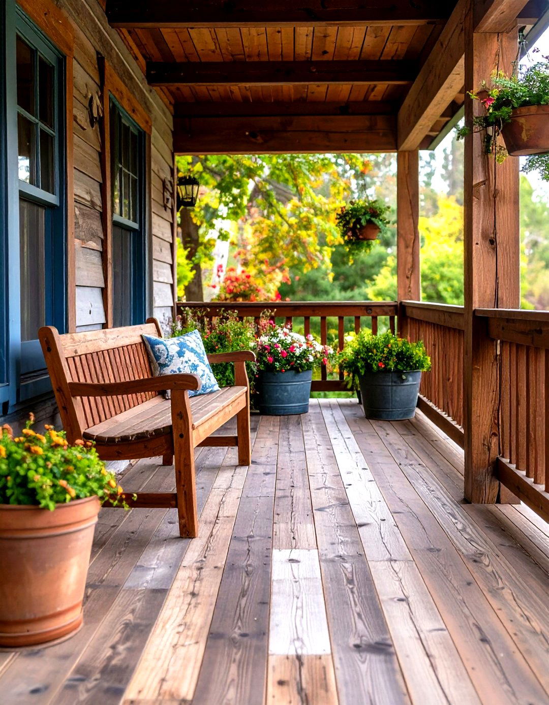 Rustic Reclaimed Wood Plank Flooring - 30 front porch flooring ideas