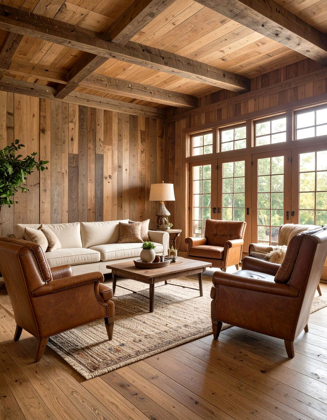 Rustic Reclaimed Wood Wainscoting - 30 living room wainscoting ideas