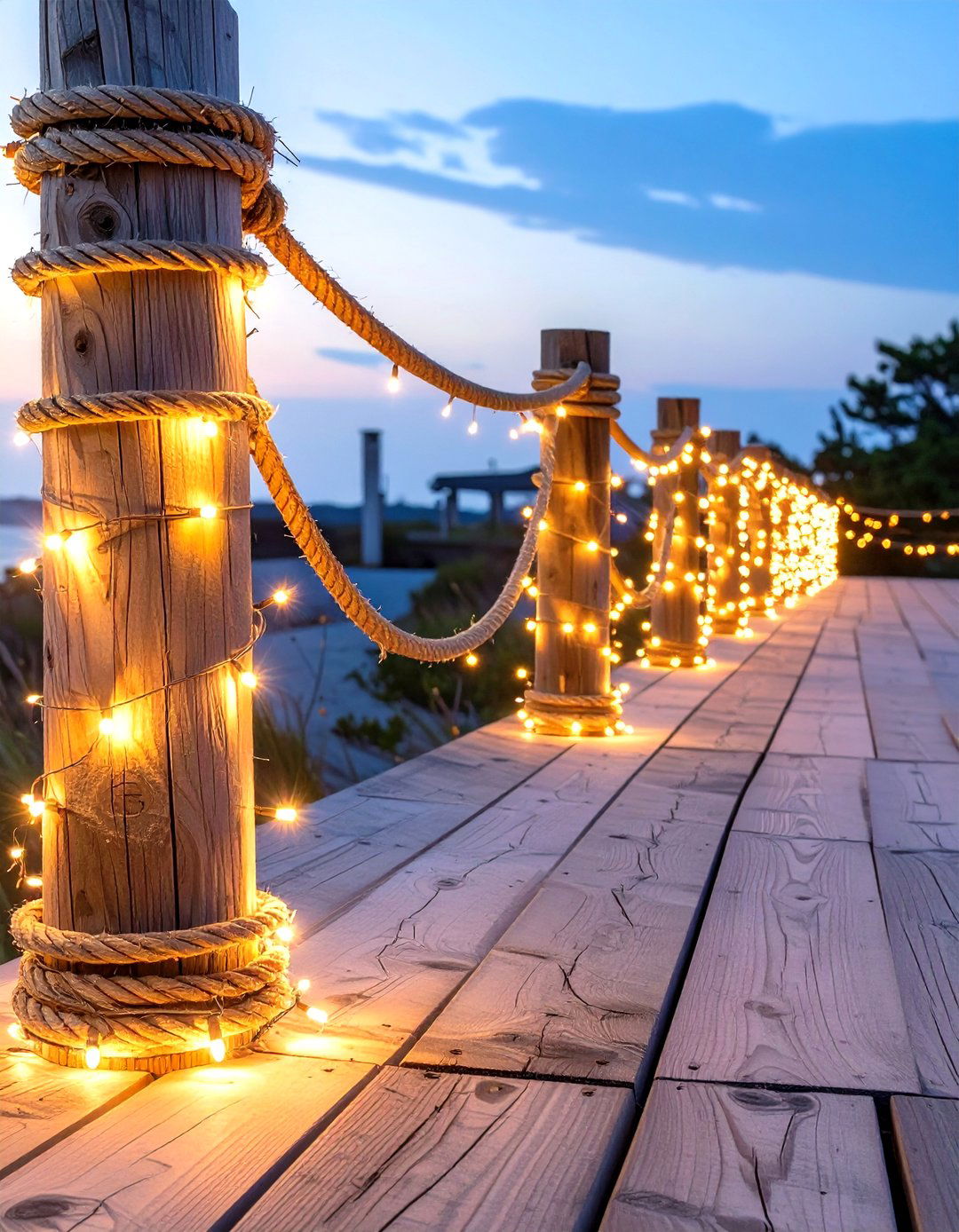 Rustic Rope Lighting Accents - 30 outdoor light ideas