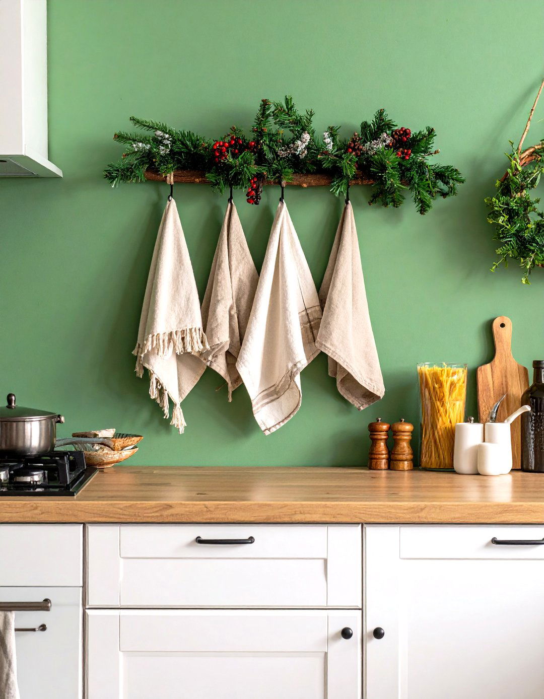 Rustic Rope and Branch Holder - 30 kitchen towel holder ideas