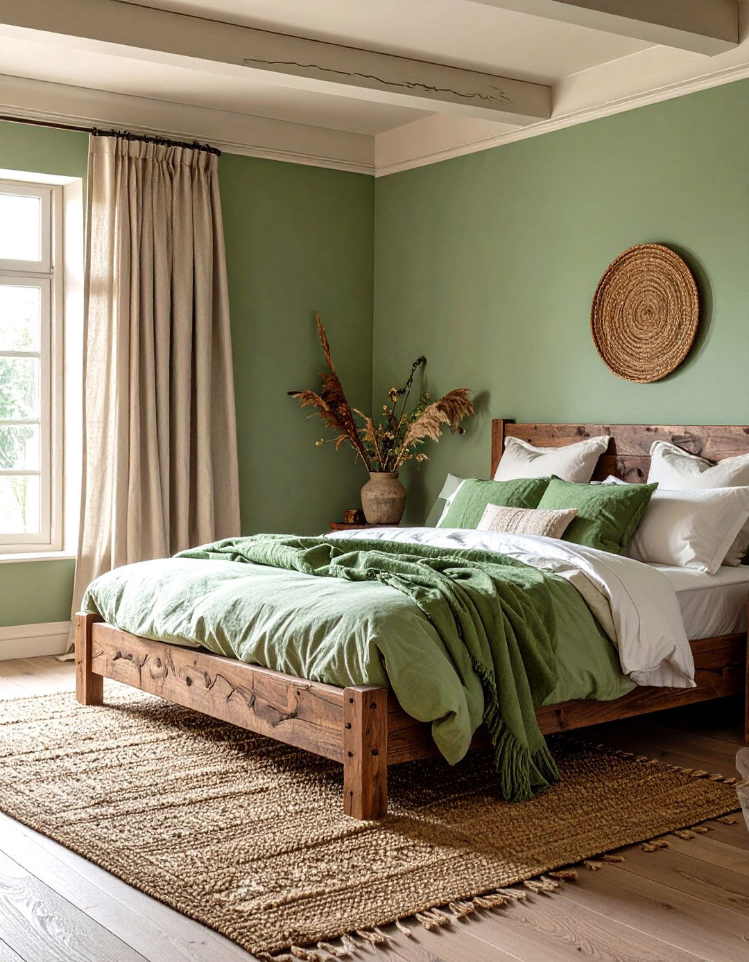 Rustic Sage Green and Cream Color Palette - 30 rustic sage green bedroom ideas