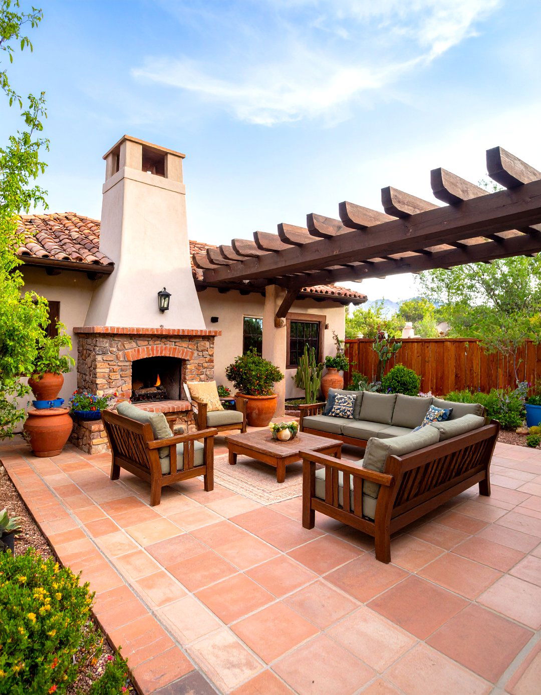 Rustic Southwestern Hacienda Patio - 30 desert backyard ideas