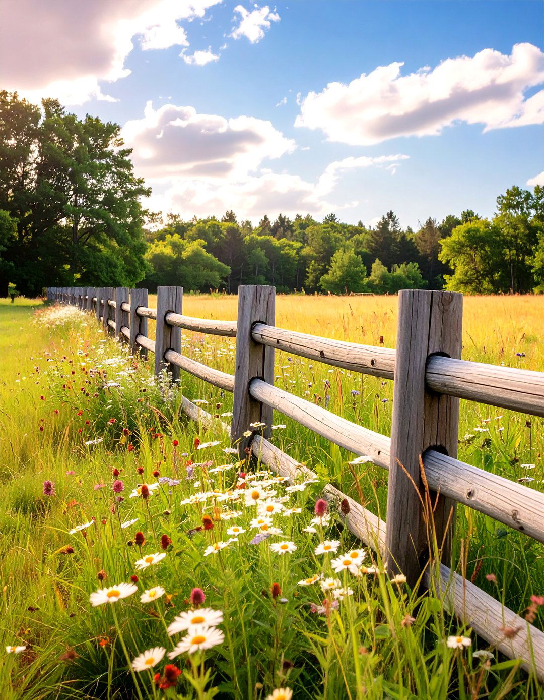 Rustic Split Rail Fence Design - 30 cheap front yard fence ideas