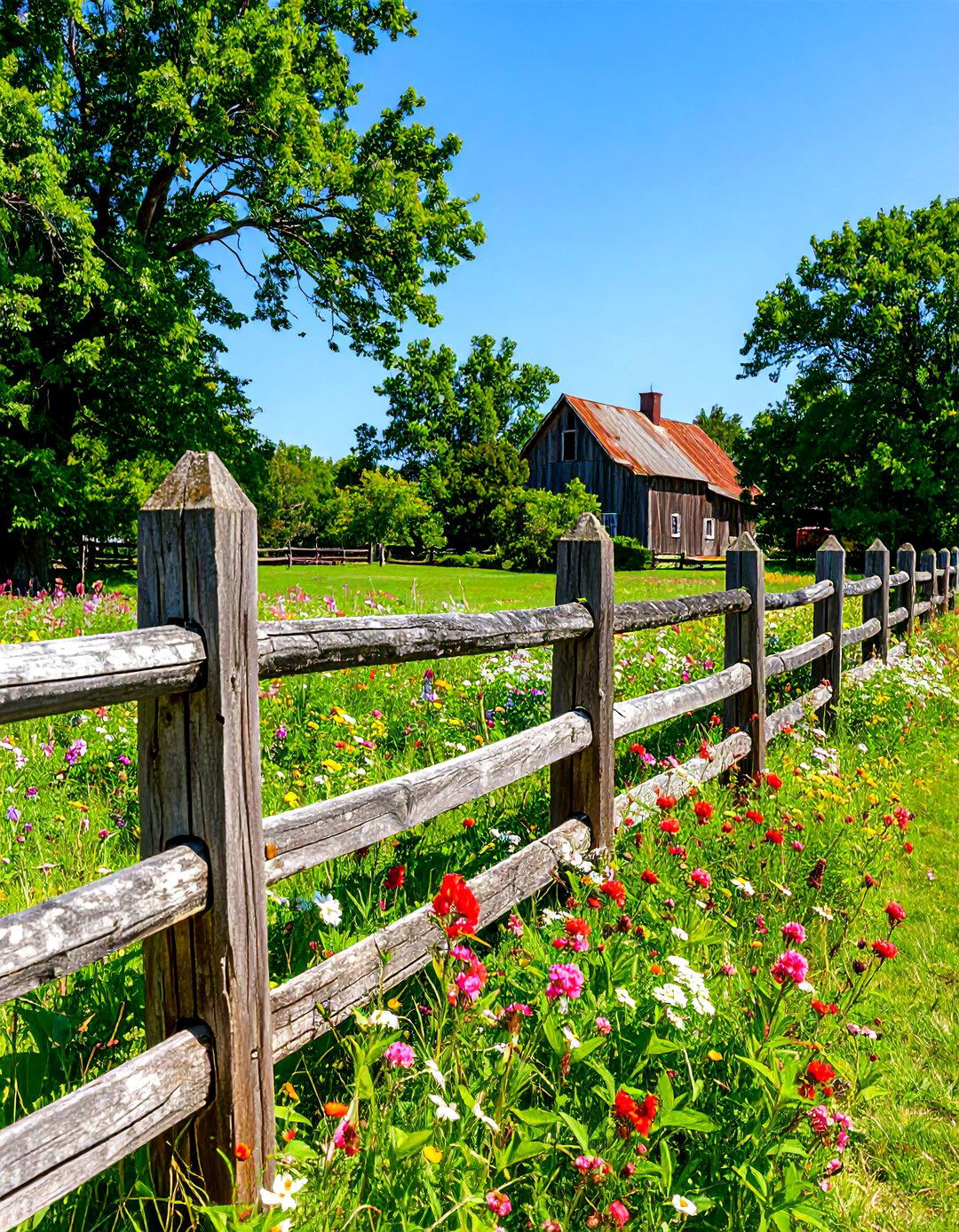 Rustic Split Rail Fence - 30 fence ideas for front yard