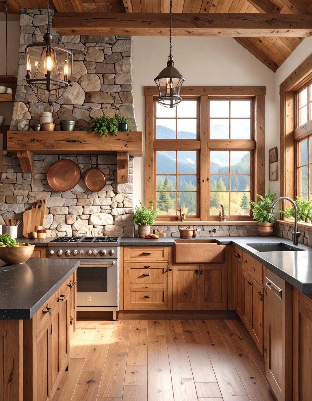 Rustic Stacked Stone Backsplash - 30 backsplash tile ideas