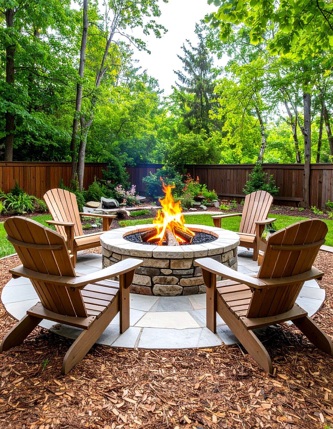 Rustic Stacked Stone Fire Pit - 30 fire pit ideas for backyard