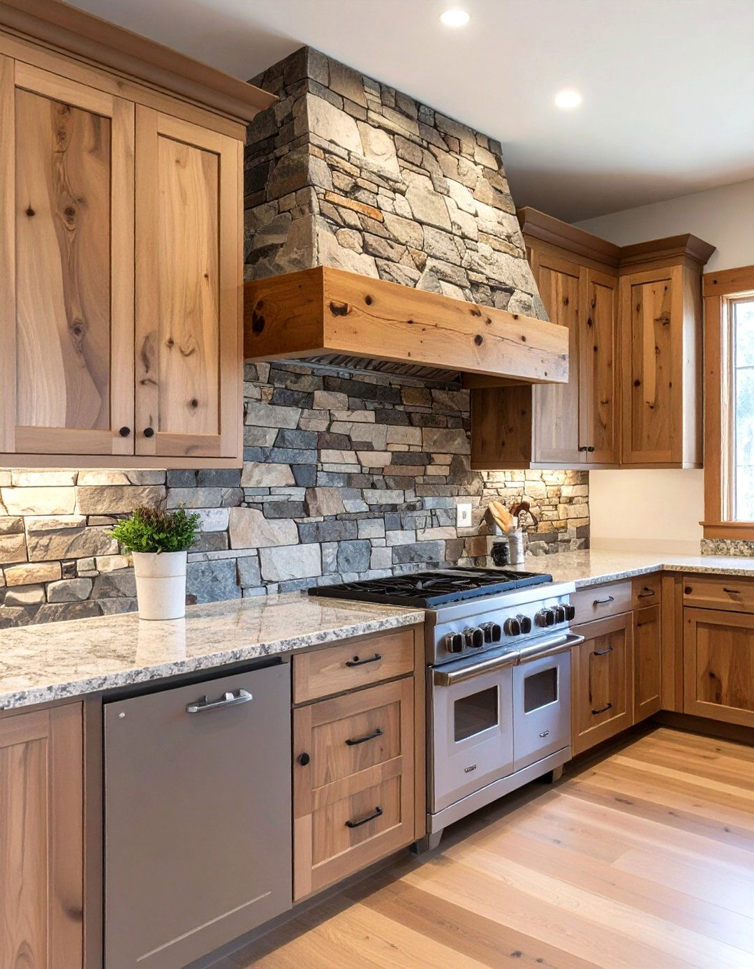Rustic Stacked Stone Kitchen Backsplash - 30 backsplash kitchen ideas