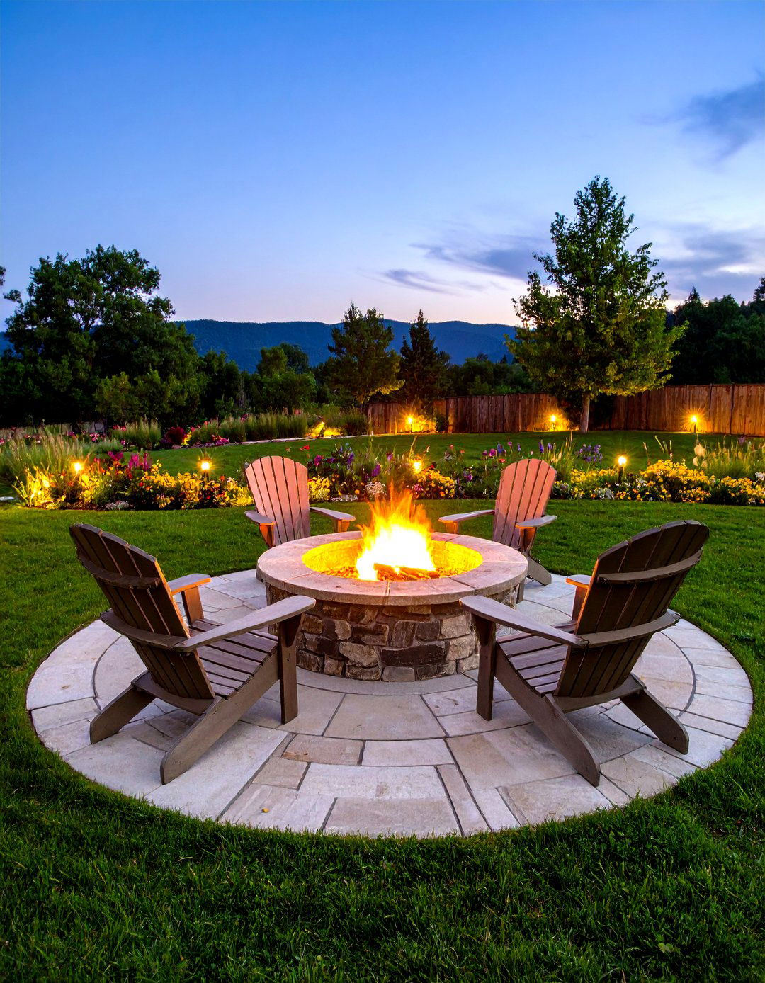 Rustic Stone Circle Fire Pit - 30 fire pit backyard ideas
