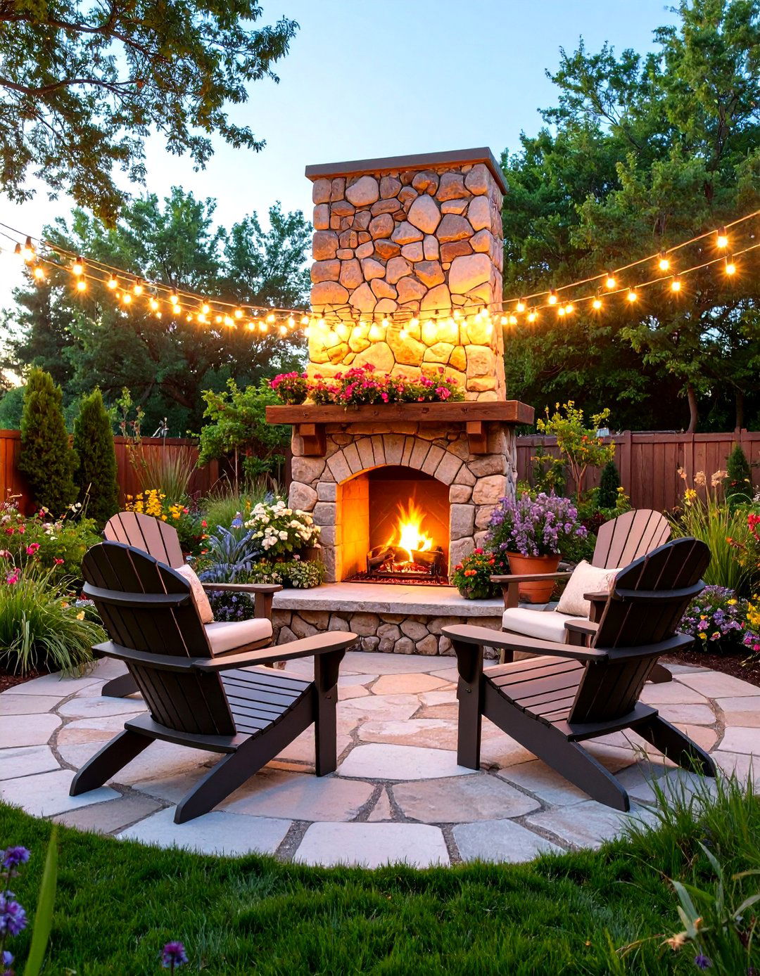 Rustic Stone Outdoor Fireplace - 30 backyard fireplace ideas
