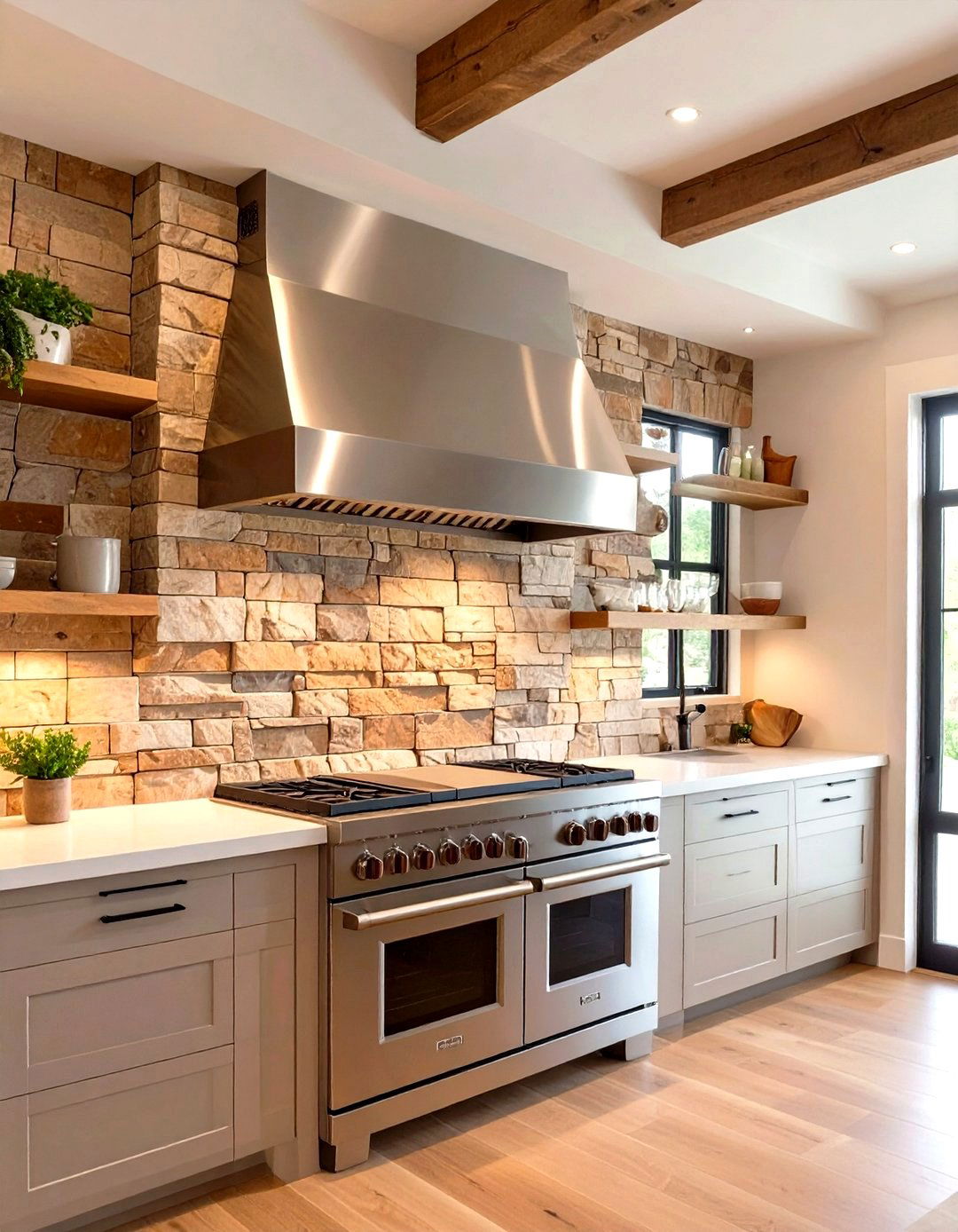 Rustic Stone Veneer Kitchen Wall - 30 kitchen accent wall ideas