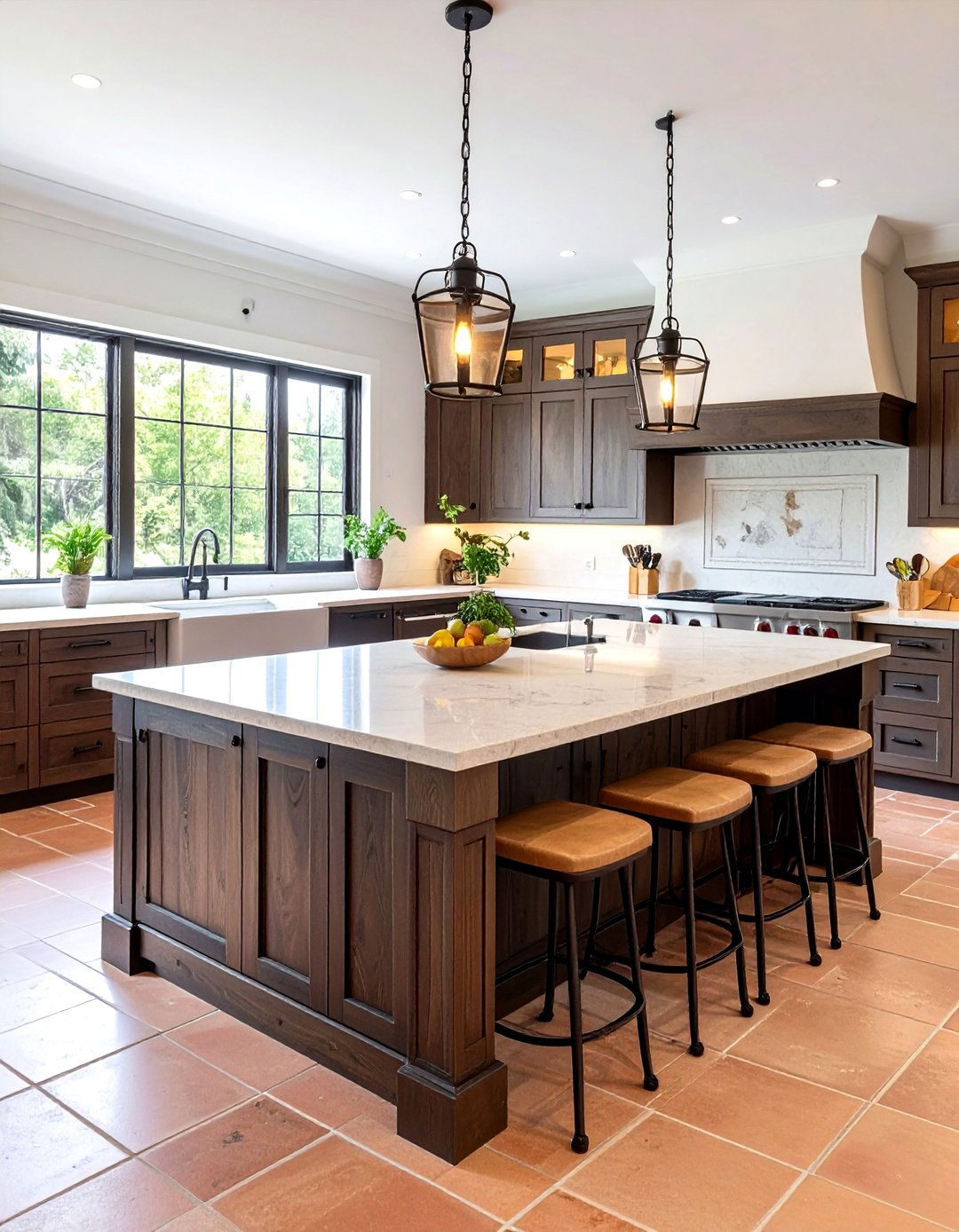 Rustic Tuscan Kitchen Island - 30 kitchen layout ideas with island