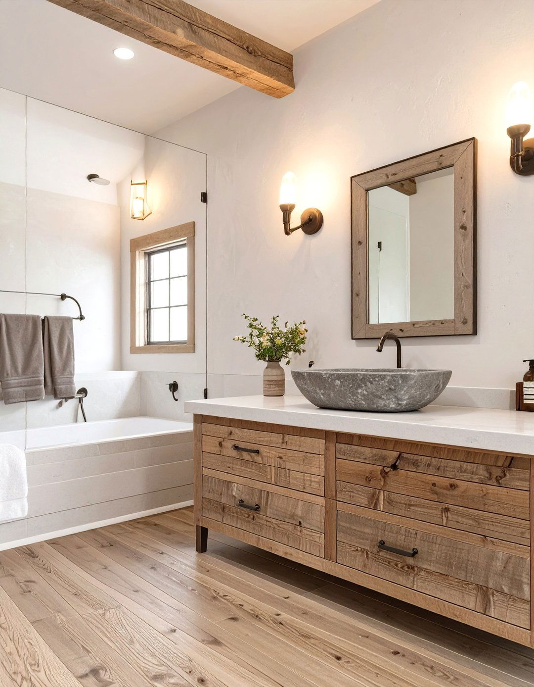 Rustic Wood Look Bathroom Tile Floor - 30 bathroom tile floor ideas