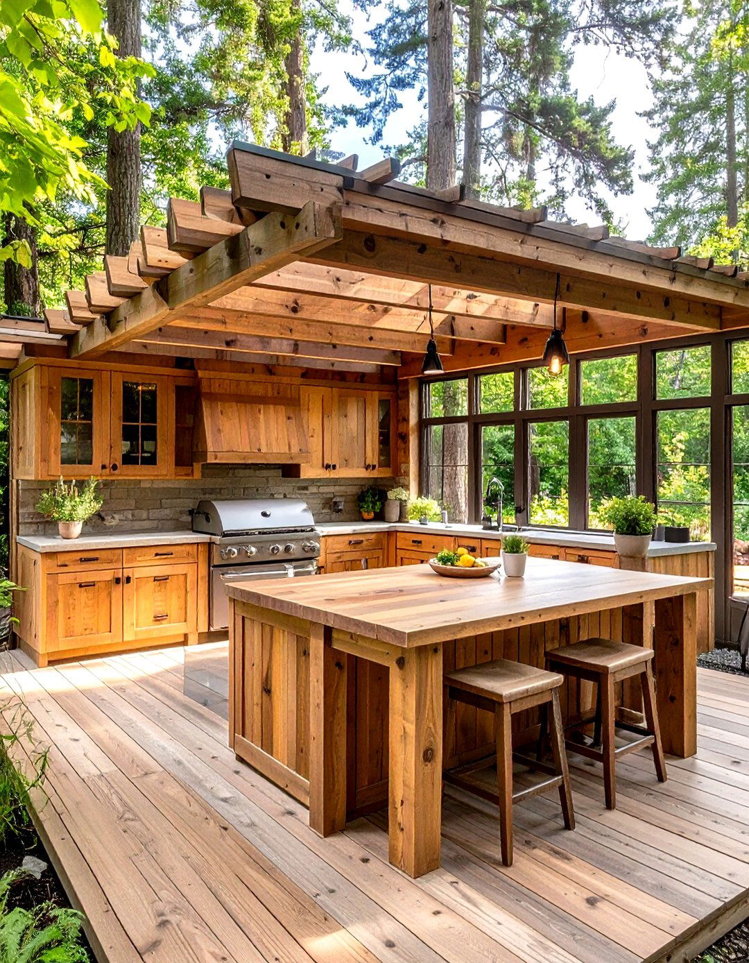 Rustic Wood Patio Kitchen - 30 patio kitchen ideas